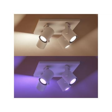 Philips - Spot LED RGBW à intensité variable Hue ARGENTA 4xGU10/4,2W/230V 2000-6500K