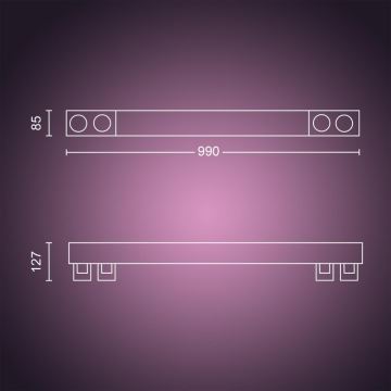 Philips -Spot RGBW à intensité variable Hue CENTRIS LED/40W/230V + 4xGU10/5,7W
