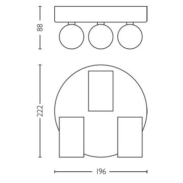 Philips - Spot salle de bain IDRIS 3xGU10/5W/230V IP44 noir/doré