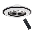 Plafonnier à intensité variable avec ventilateur ZONDA LED/48W/230V 3000-6000K noir + Télécommande