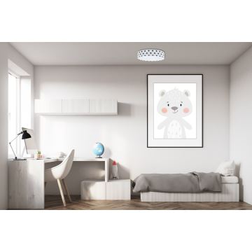 Plafonnier enfant à intensité variable SMART GALAXY KIDS LED/24W/230V 3000-6500K points noir/blanc + télécommande