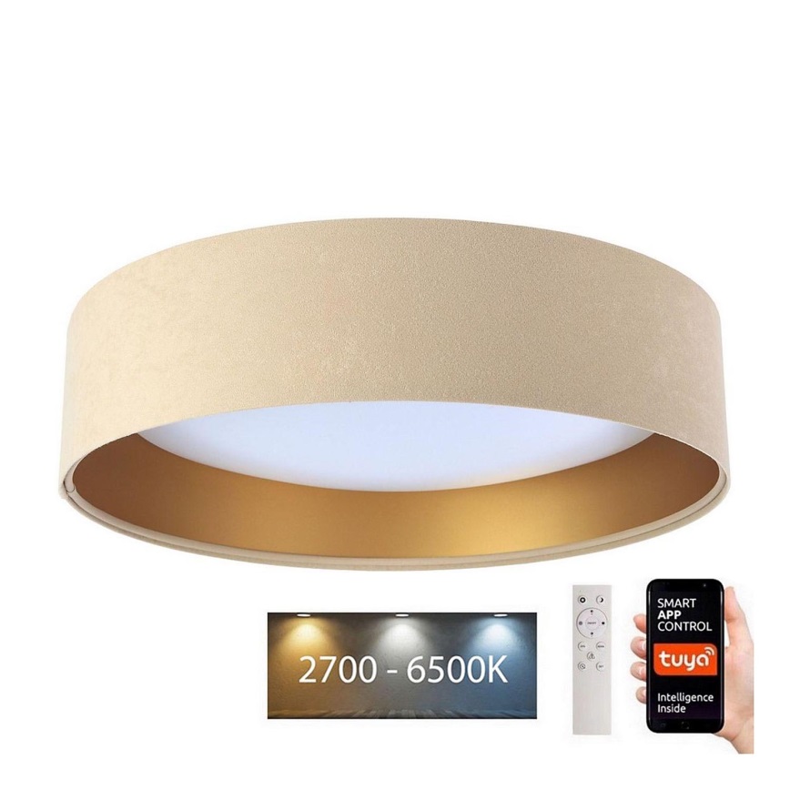 Plafonnier à intensité variable LED SMART GALAXY LED/36W/230V d. 55 cm 2700-6500K Wi-Fi Tuya beige/doré + télécommande