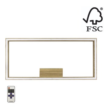 Plafonnier à intensité variable RAMME LED/34W/230V + télécommande chêne mat - certifié FSC