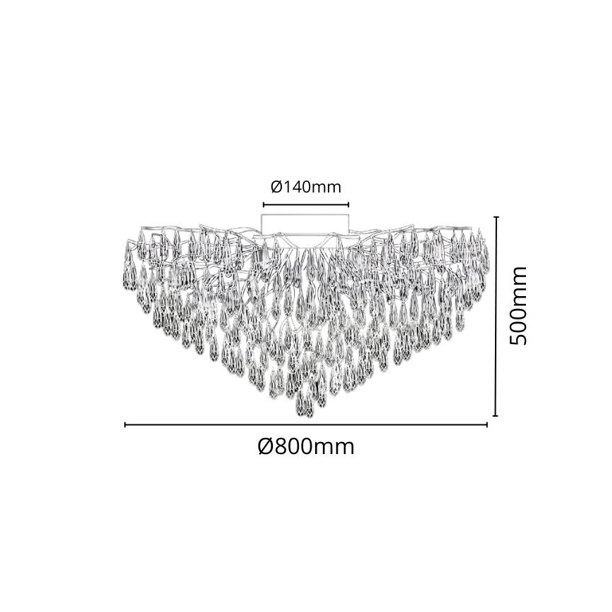 Plafonnier en cristal 12xG9/40W/230V doré