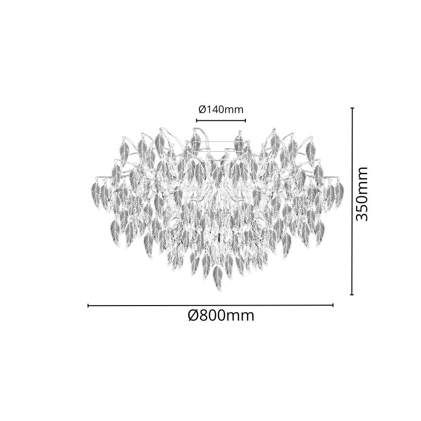 Plafonnier en cristal 12xG9/40W/230V noir