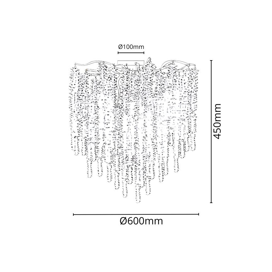 Plafonnier en cristal 9xG9/40W/230V doré