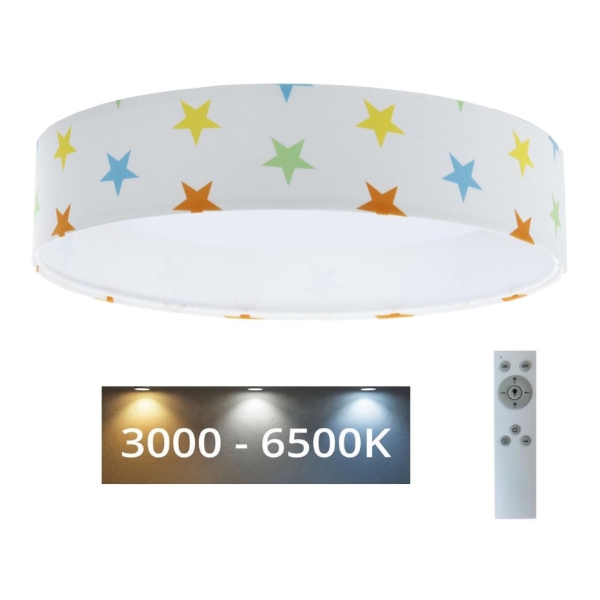 Plafonnier enfant à intensité variable SMART GALAXY KIDS LED/24W/230V 3000-6500K étoiles coloré + télécommande