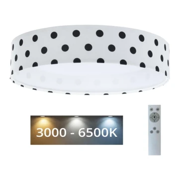 Plafonnier enfant à intensité variable SMART GALAXY KIDS LED/24W/230V 3000-6500K points noir/blanc + télécommande