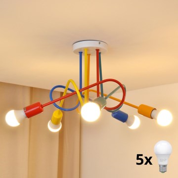 Plafonnier enfant LED OXFORD 5xE27/60W/230V