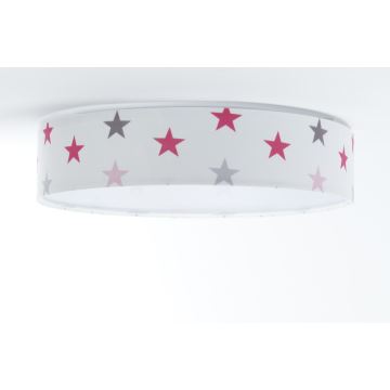 Plafonnier enfant GALAXY KIDS LED/24W/230V étoiles blanc/rose/gris