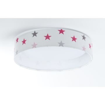 Plafonnier enfant GALAXY KIDS LED/24W/230V étoiles blanc/rose/gris