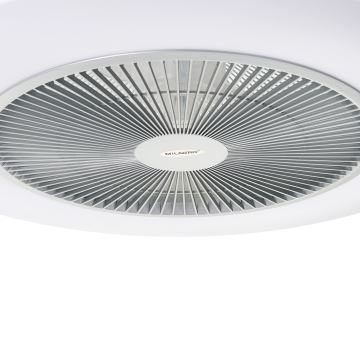 Plafonnier LED à intensité variable avec ventilateur ARIA LED/38W/230V 3000-6000K argenté + télécommande