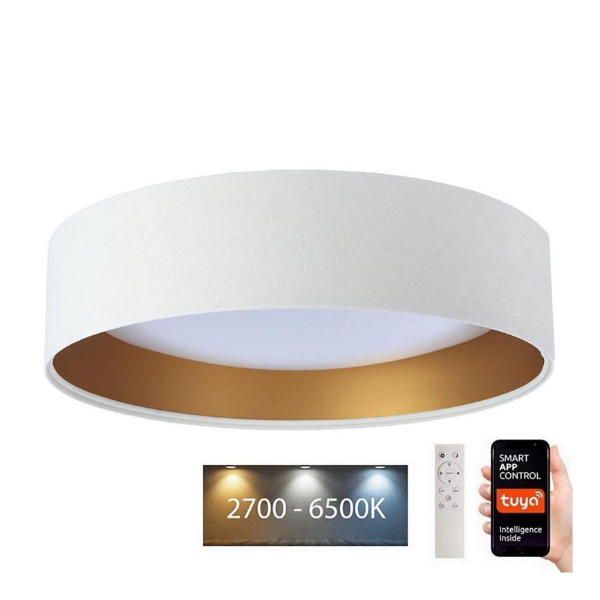 Plafonnier LED à intensité variable SMART GALAXY LED/36W/230V d. 55 cm 2700-6500K Wi-Fi Tuya blanc/doré + télécommande