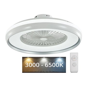 Plafonnier LED avec ventilateur LED/32W/230V 3000-6500K gris + Télécommande