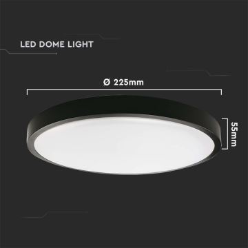 Plafonnier LED salle de bain LED/18W/230V 6500K IP44 noir