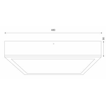 Plafonnier NATURAL SQUARE 4xE27/15W/230V 48x48 cm pin/blanc