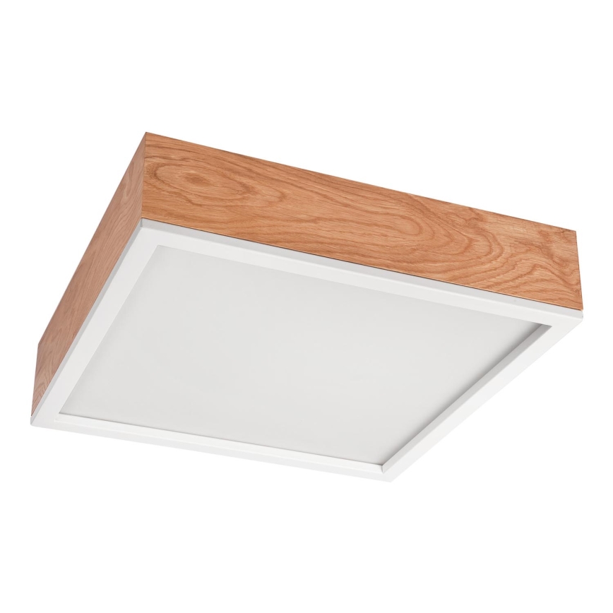 Plafonnier OAK SQUARE 4xE27/15W/230V 39x39 cm chêne/blanc