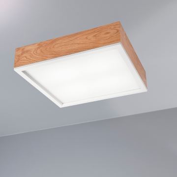 Plafonnier OAK SQUARE 4xE27/15W/230V 39x39 cm chêne/blanc