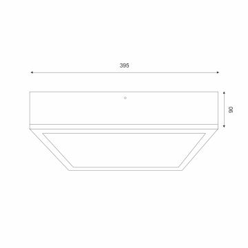 Plafonnier OAK SQUARE 4xE27/15W/230V 39x39 cm chêne/blanc