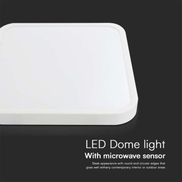 Plafonnier salle de bain avec détecteur LED/18W/230V 4000K IP44 blanc + télécommande