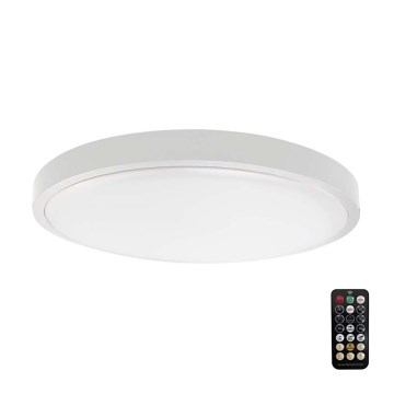 Plafonnier salle de bain avec détecteur LED/18W/230V IP44 4000K d. 29 cm blanc + télécommande