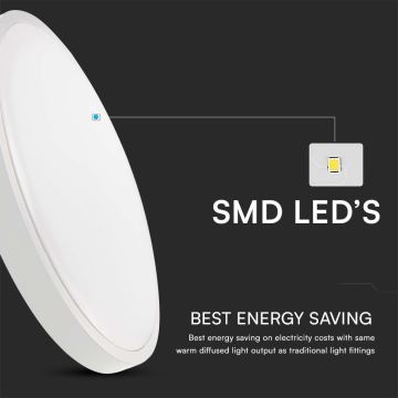 Plafonnier salle de bain avec détecteur SAMSUNG CHIP LED/18W/230V IP44 4000K d. 29 cm blanc + télécommande