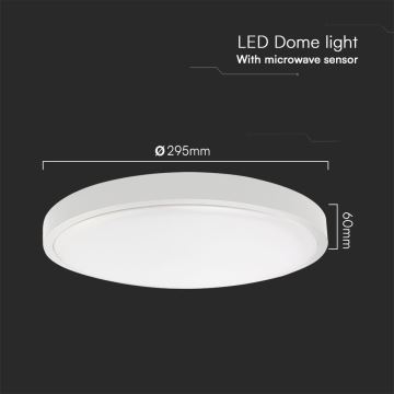 Plafonnier salle de bain avec détecteur SAMSUNG CHIP LED/18W/230V IP44 4000K d. 29 cm blanc + télécommande