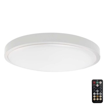 Plafonnier salle de bain avec détecteur LED/24W/230V IP44 6500K d. 35 cm blanc + télécommande