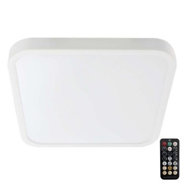 Plafonnier salle de bain avec détecteur LED/36W/230V IP44 4000K 42x42 cm blanc + télécommande