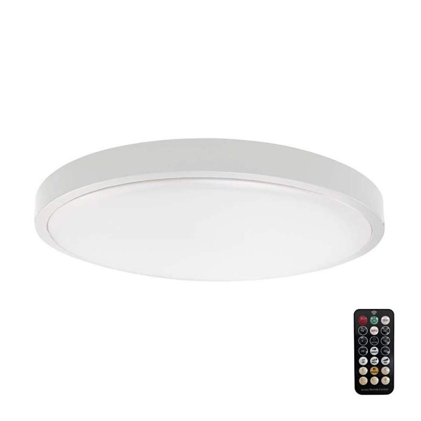 Plafonnier salle de bain avec détecteur SAMSUNG CHIP LED/18W/230V IP44 3000K d. 29 cm blanc + télécommande