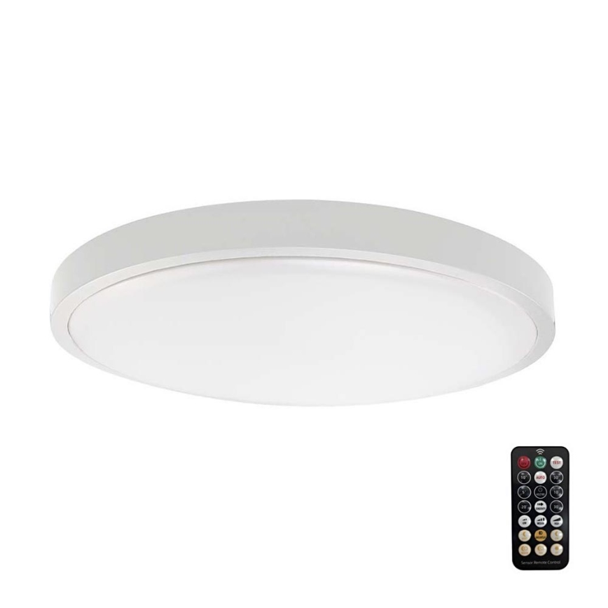 Plafonnier salle de bain avec détecteur SAMSUNG CHIP LED/24W/230V IP44 4000K d. 35 cm blanc + télécommande