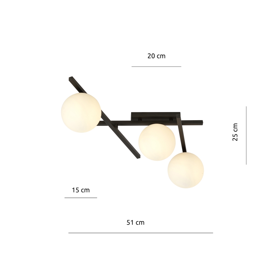 Plafonnier SMART 3xE14/10W/230V noir/blanc