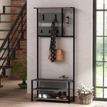 Porte-manteau mural NOMAD 182x78 cm noir/anthracite