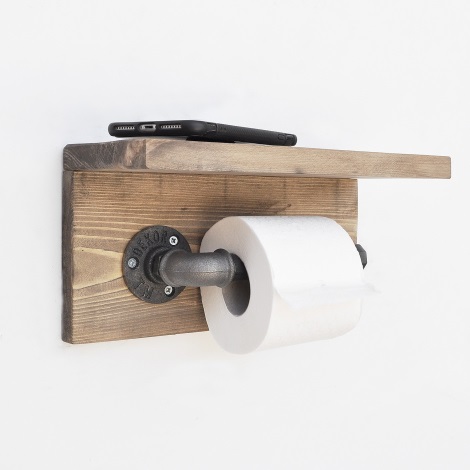 Porte-rouleau de papier toilette Boruraf - noir - 30x12x23 cm - Veepee
