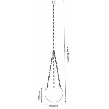 Pot de fleur suspendu 155x20 cm blanc