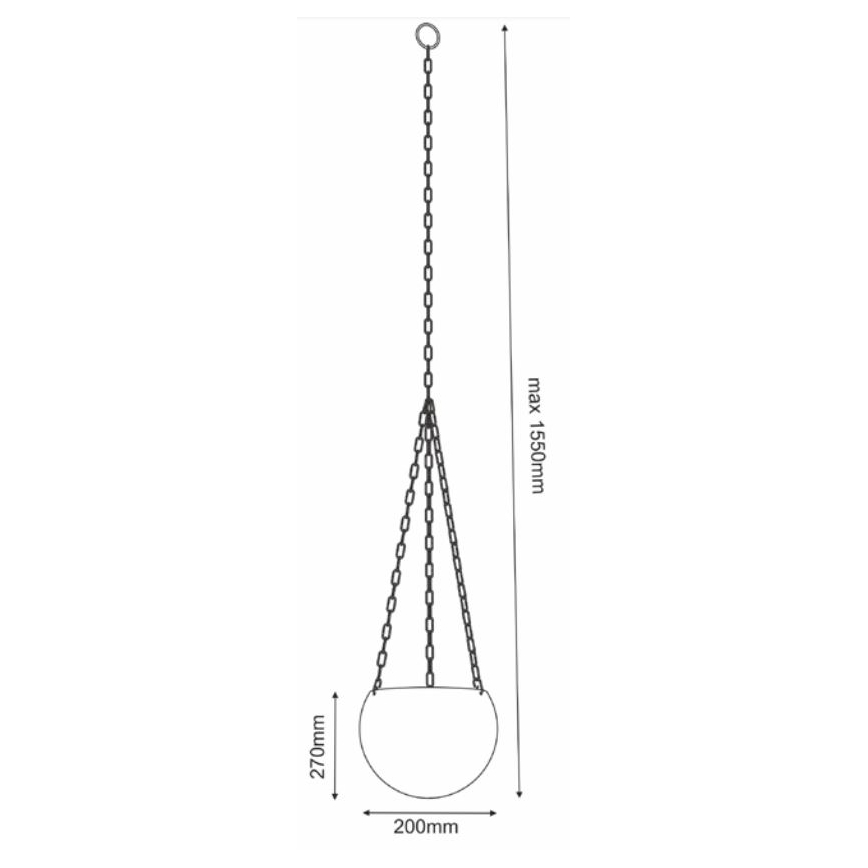 Pot de fleur suspendu 155x20 cm blanc