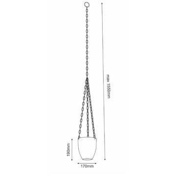 Pot de fleurs suspendu 155x17 cm blanc