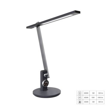 Prezent 31215 - Lampe de table tactile flexible à intensité variable avec écran PUNK LED/12W/230V 3000-6500K