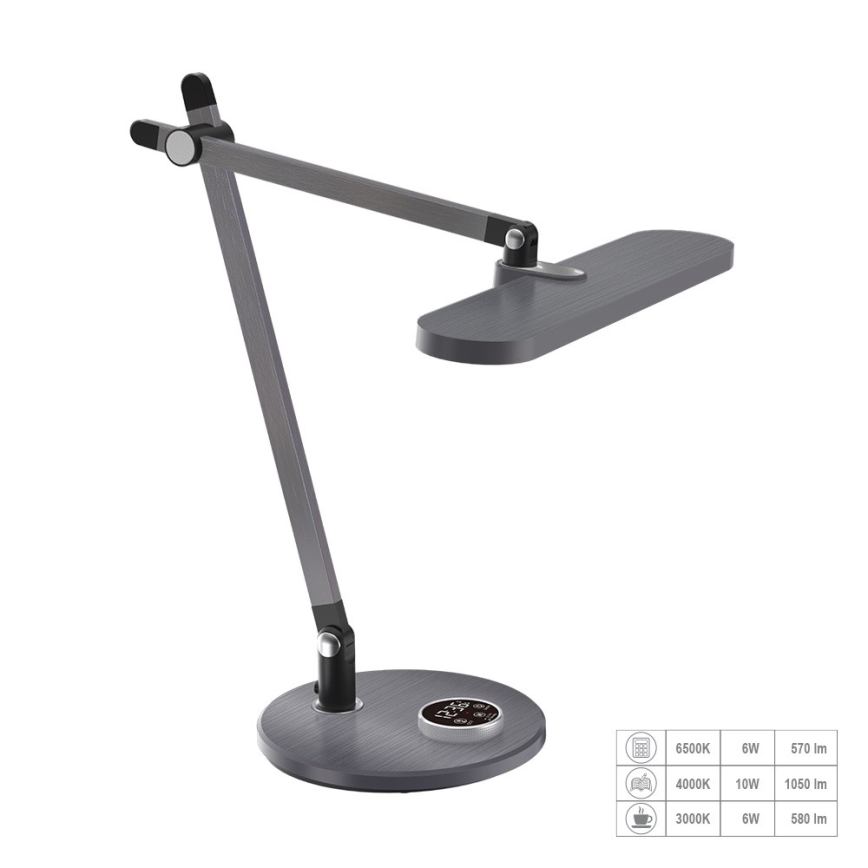 Prezent 31216 - Lampe de table tactile flexible à intensité variable avec écran ZIPP LED/12W/230V 3000-6500K