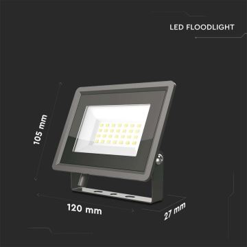 Projecteur LED/20W/230V 6500K IP65 noir