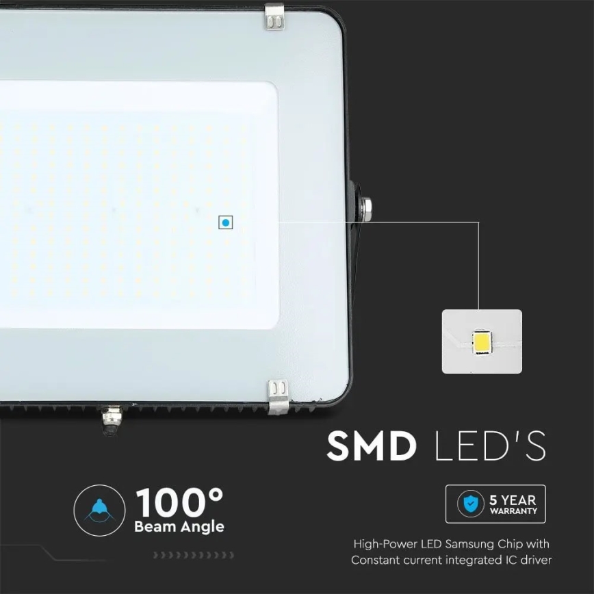 Projecteur SAMSUNG CHIP LED/400W/230V IP65 6400K noir