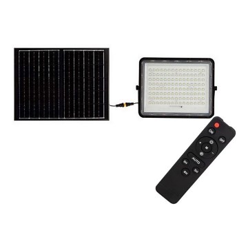 Projecteur solaire d'extérieur LED/20W/3,2V 6400K noir IP65 + télécommande