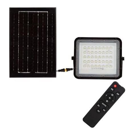 Projecteur solaire extérieur à intensité variable LED/6W/3,2V IP65 6400K noir + télécommande
