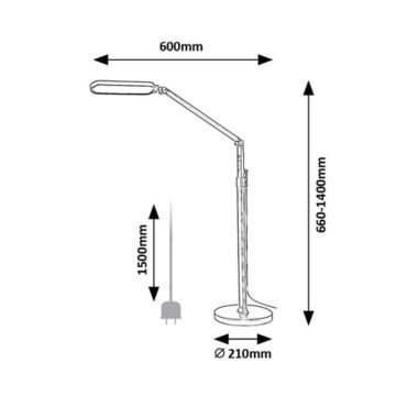 Rabalux -   Lampadaire à intensité variable tactile LED/13W/230V 3000-6000K noir