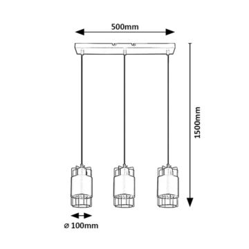 Rabalux - Suspension filaire 3xE27/40W/230V