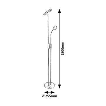 Rabalux- Lampadaire à intensité variable LED/18,5W/230V + LED/4,5W chrome