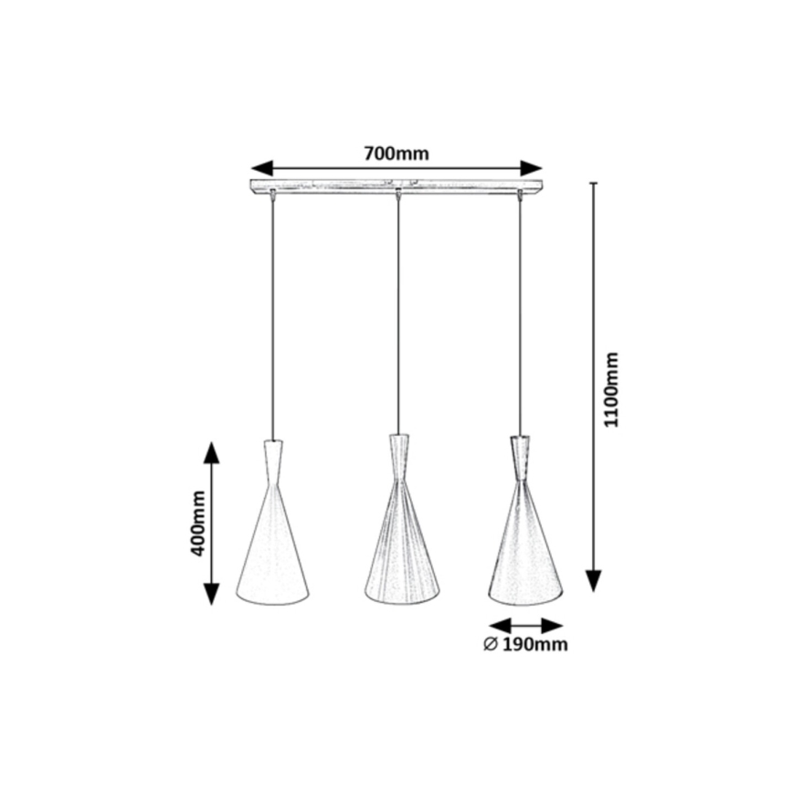 Rabalux - Suspension filaire 3xE27/40W/230V