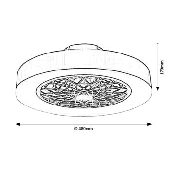 Rabalux - Plafonnier LED à intensité variable avec ventilateur LED/35W/230V 3000-6000K + télécommande