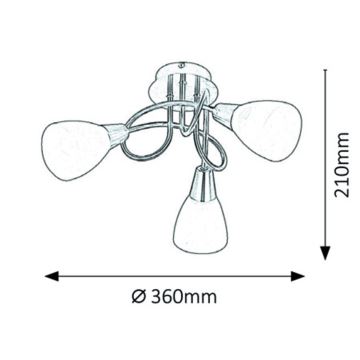 Rabalux - Lustre Plafonnier 3xE14/40W/230V laiton