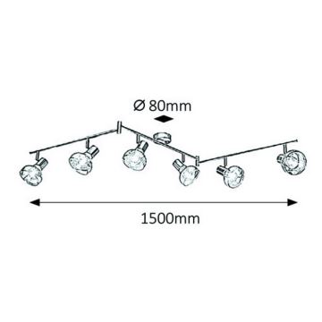 Rabalux 5562 - Spot HOLLY 6xE14/40W/230V Chrome brillant